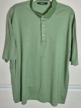 Bobby Jones Men's Light Green Stripe, Short-Sleeve Polo